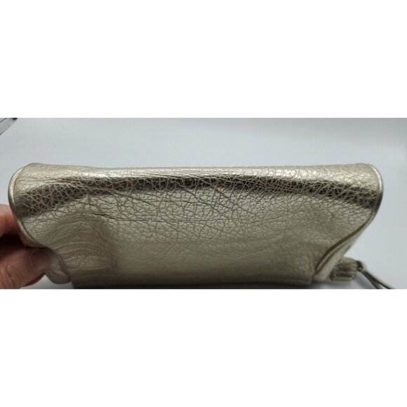 Coach Pebbled Gold Leather Small Zip Tassel Wristlet Removable Strap - Picture 13 of 13